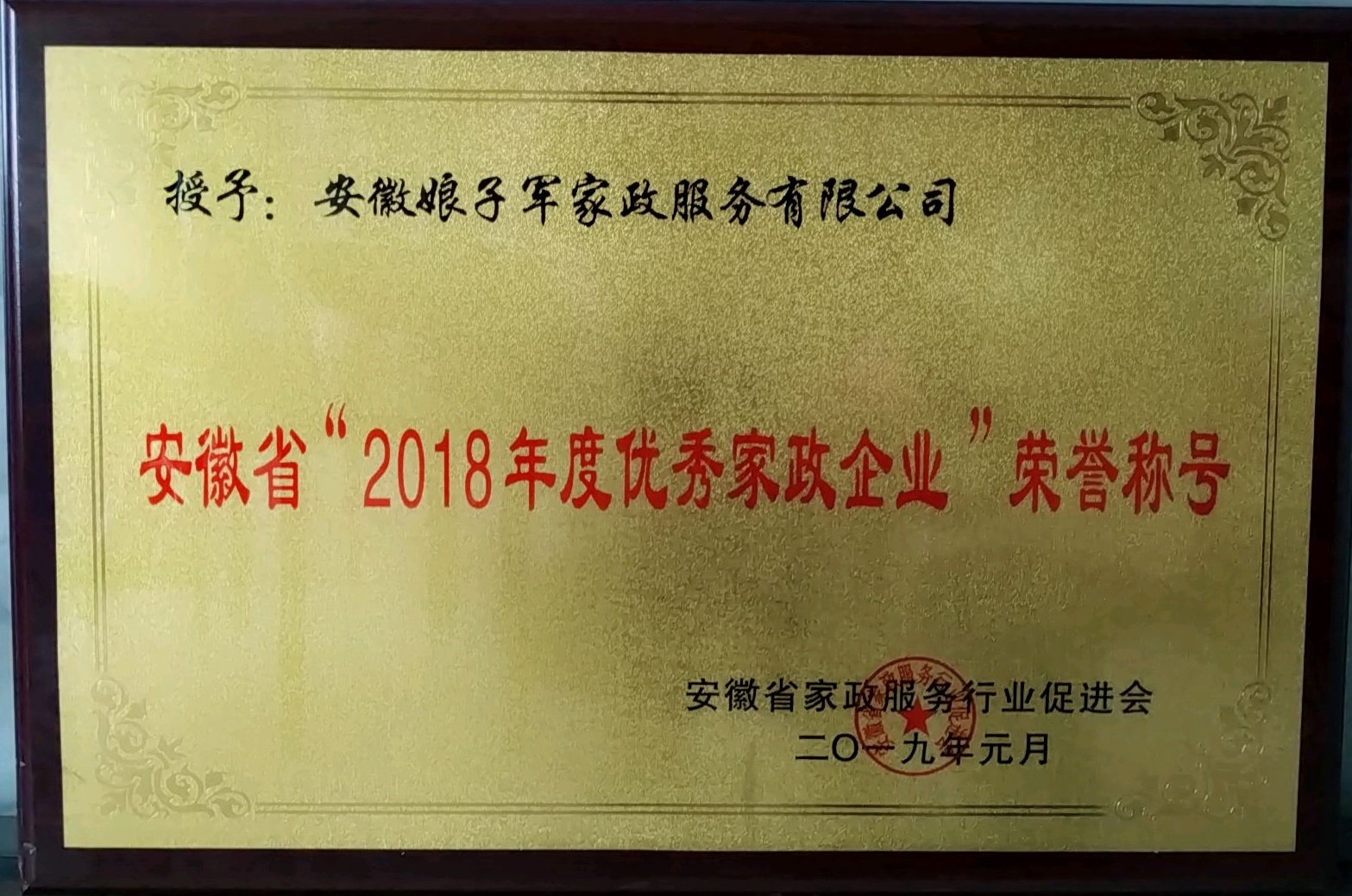 安徽省2018年度优秀家政企业